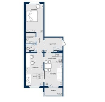 Продать трехкомнатную квартиру, 70.3 м², этаж 3 из 10. Фото 2