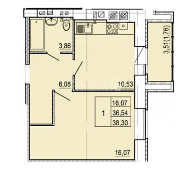Объявление о продаже однокомнатной квартиры, 40 м², этаж 9 из 9. Фото 12