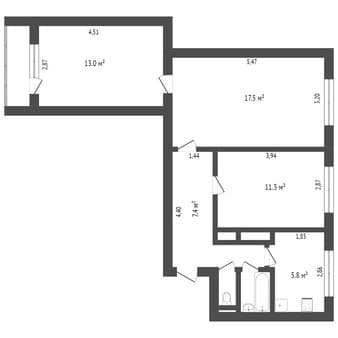 Продажа комнаты, 13 м², этаж 3 из 9. Фото 2