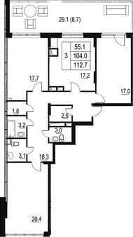 Продать трехкомнатную квартиру, 112.7 м², 30 мин. до метро на транспорте, этаж 1 из 4. Фото 1