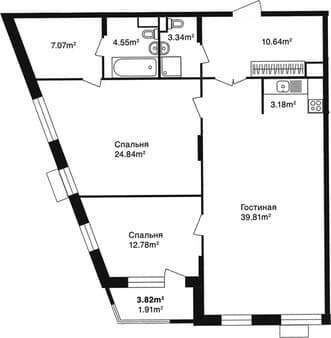 Продам двухкомнатную квартиру, 108.12 м², 20 мин. до метро на транспорте, этаж 1 из 4. Фото 1
