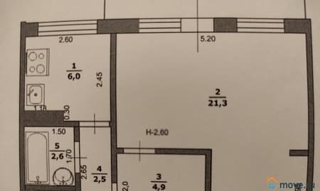 Продажа однокомнатной квартиры, 38.8 м², этаж 2 из 5. Фото 1