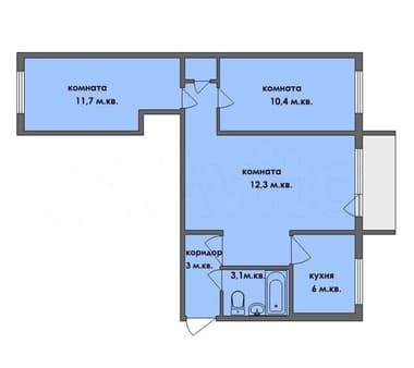 Сдам трехкомнатную квартиру, 60 м², этаж 2 из 2. Фото 1