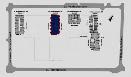 3-комн. квартира, 56.8 м²