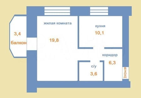 Продается однокомнатная квартира, 41 м², этаж 8 из 9. Фото 3
