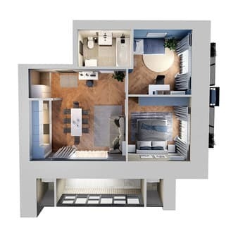 Продажа двухкомнатной квартиры, 54.4 м², этаж 1 из 14. Фото 1