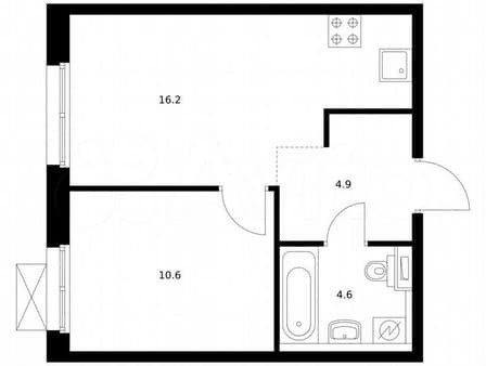 Продажа однокомнатной квартиры, 36.3 м², этаж 13 из 17. Фото 1