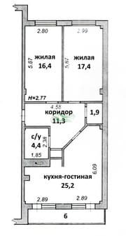 Продажа трехкомнатной квартиры, 85 м², этаж 2 из 6. Фото 16