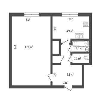 Продажа однокомнатной квартиры, 31 м², этаж 3 из 9. Фото 8