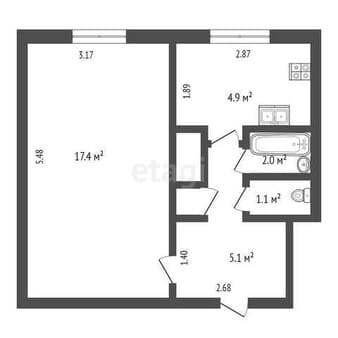 Продажа однокомнатной квартиры, 31 м², этаж 3 из 9. Фото 10
