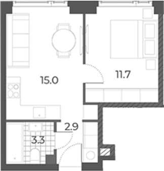 Продажа однокомнатной квартиры, 32.9 м², 20 мин. до метро пешком, этаж 29 из 42. Фото 1