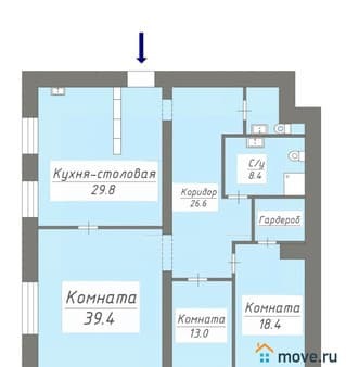 Продается трехкомнатная квартира, 144 м², этаж 1 из 5. Фото 2