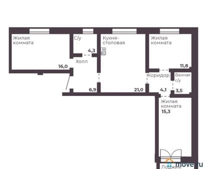 Продам трехкомнатную квартиру, 82.9 м², этаж 3 из 17. Фото 1