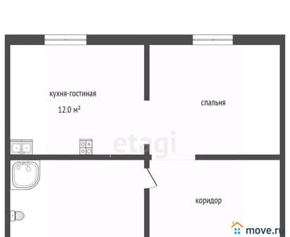Объявление о продаже однокомнатной квартиры, 33.8 м², этаж 1 из 3. Фото 4