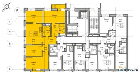 Купить четырехкомнатную квартиру, 108.2 м², этаж 6 из 23. Фото 7