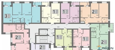 Продажа двухкомнатной квартиры, 53.3 м², этаж 8 из 9. Фото 1