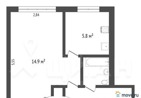 Продам однокомнатную квартиру, 31 м², этаж 4 из 5. Фото 4