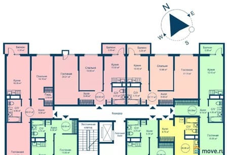 Продам однокомнатную квартиру, 49.37 м², этаж 5 из 5. Фото 2