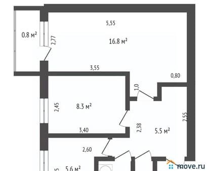 2-комн. квартира, 40.3 м²