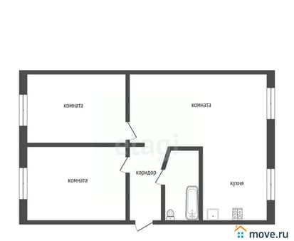 Купить трехкомнатную квартиру, 58.3 м², этаж 1 из 5. Фото 5