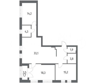 Продажа трехкомнатной квартиры, 102.7 м², этаж 3 из 11. Фото 7
