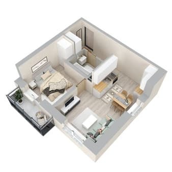 Купить однокомнатную квартиру, 35.1 м², этаж 2 из 24. Фото 3