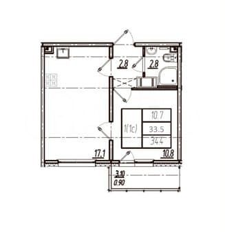 Продам однокомнатную квартиру, 34.4 м², этаж 2 из 12. Фото 2