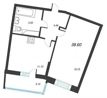 Продаю однокомнатную квартиру, 41.5 м², этаж 11 из 22. Фото 1