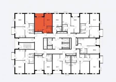 Продается однокомнатная квартира, 39.3 м², этаж 21 из 26. Фото 4