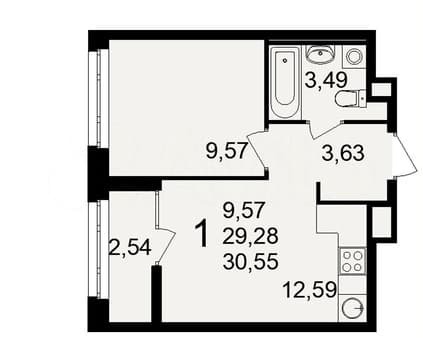 Продаем однокомнатную квартиру, 30.6 м², этаж 6 из 10. Фото 1