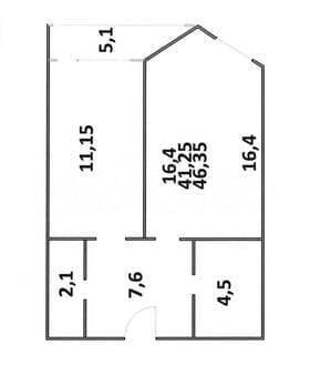 Продам однокомнатную квартиру, 46 м², этаж 8 из 10. Фото 7