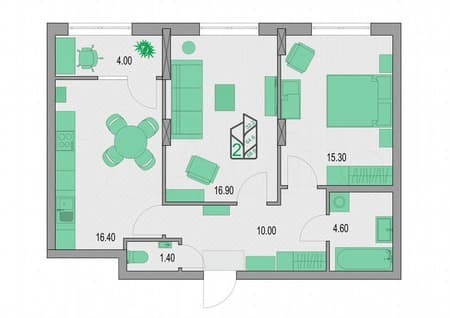 Продам двухкомнатную квартиру, 68.6 м², этаж 2 из 18. Фото 1