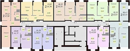 Продажа однокомнатной квартиры, 52.1 м², этаж 14 из 24. Фото 2