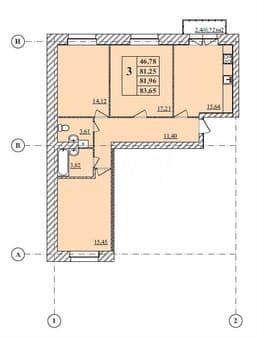 Продаем трехкомнатную квартиру, 83.7 м², этаж 1 из 3. Фото 2