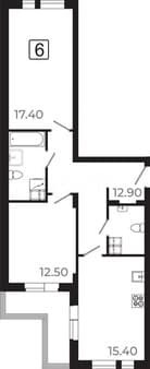 Продам трехкомнатную квартиру, 68.9 м², этаж 4 из 21. Фото 5