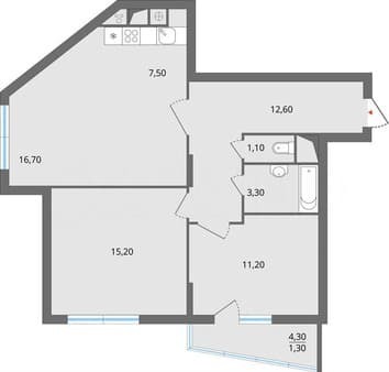 Продажа трехкомнатной квартиры, 70.8 м², этаж 15 из 17. Фото 7