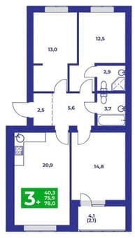 Объявление о продаже четырехкомнатной квартиры, 78 м², этаж 8 из 9. Фото 1