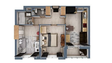 Продажа двухкомнатной квартиры, 58 м², этаж 1 из 17. Фото 3