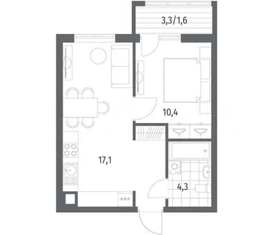 Продаю однокомнатную квартиру, 37.2 м², этаж 1 из 5. Фото 6