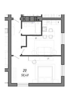 Продажа двухкомнатных апартаментов, 50.4 м², этаж 2 из 5. Фото 5