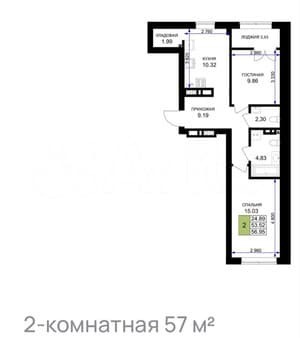 Продажа трехкомнатной квартиры, 57 м², этаж 3 из 7. Фото 5