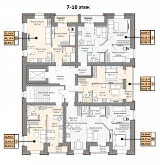 Продаем двухкомнатную квартиру, 53.9 м², этаж 10 из 10. Фото 5