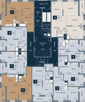 Объявление о продаже однокомнатной квартиры, 44.7 м², этаж 4 из 19. Фото 4