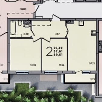Продам двухкомнатную квартиру, 58 м², этаж 15 из 16. Фото 3