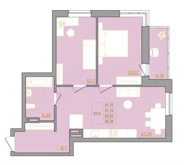 Продажа трехкомнатной квартиры, 65 м², этаж 7 из 22. Фото 1