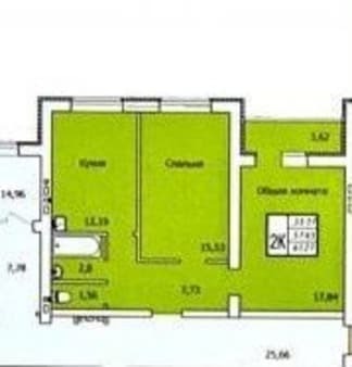 Продам двухкомнатную квартиру, 61.5 м², этаж 2 из 10. Фото 1