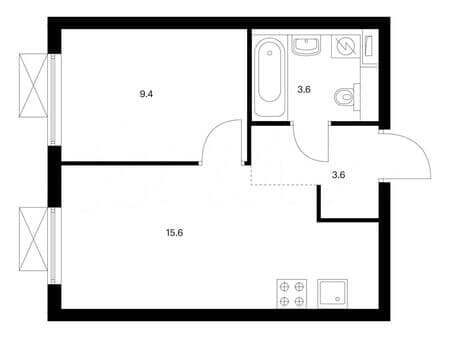 Продам однокомнатную квартиру, 32.2 м², этаж 12 из 16. Фото 1