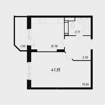 Продам однокомнатную квартиру, 41.4 м², этаж 6 из 17. Фото 1