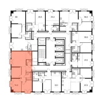 Продажа трехкомнатной квартиры, 76.9 м², этаж 3 из 33. Фото 6