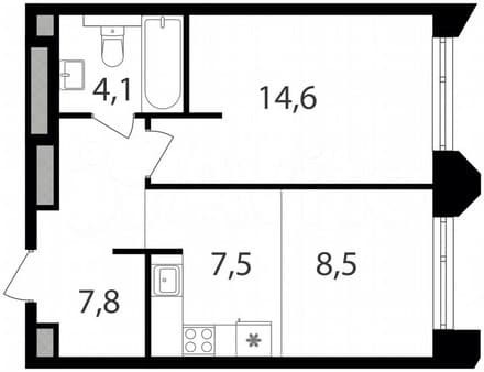 Продается однокомнатная квартира, 42.5 м², этаж 3 из 17. Фото 1